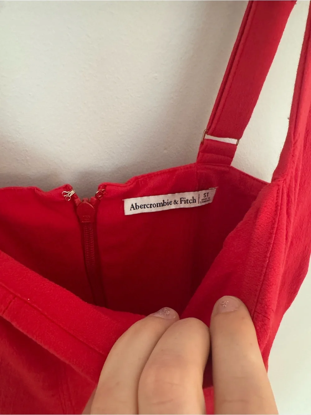 Abercrombie & Fitch Red Fit and Flare Maxi Dress